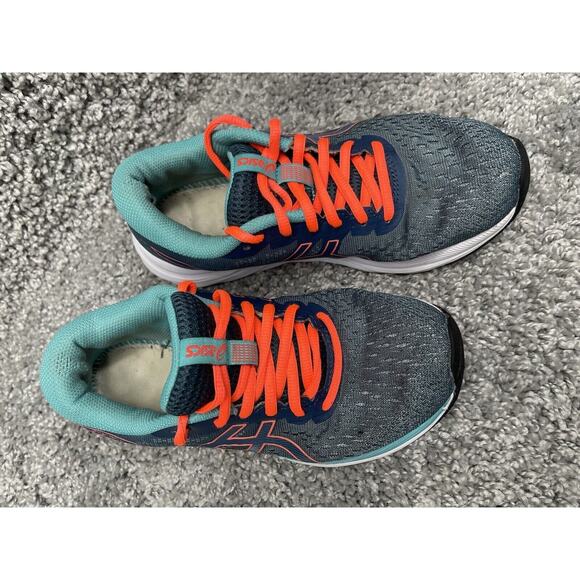 ASICS Gel Excite 7 Women’s Size 7 Running Sneaker Shoe Grey Teal Orange - Picture 8 of 10